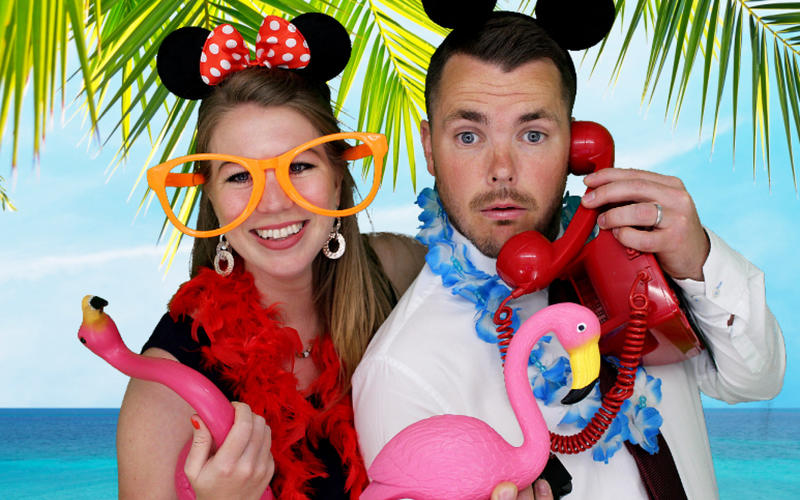 Two Bonnys enclosed wedding party fun photo booth hire Wiltshire Gloucestershire Swindon