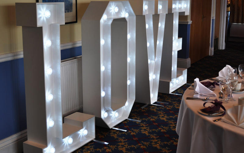 Venues Covered Whitewed Directory approved venue styling decorative hire decoration wedding event theme design service finishes transform Swindon Wiltshire LOVE letter hire