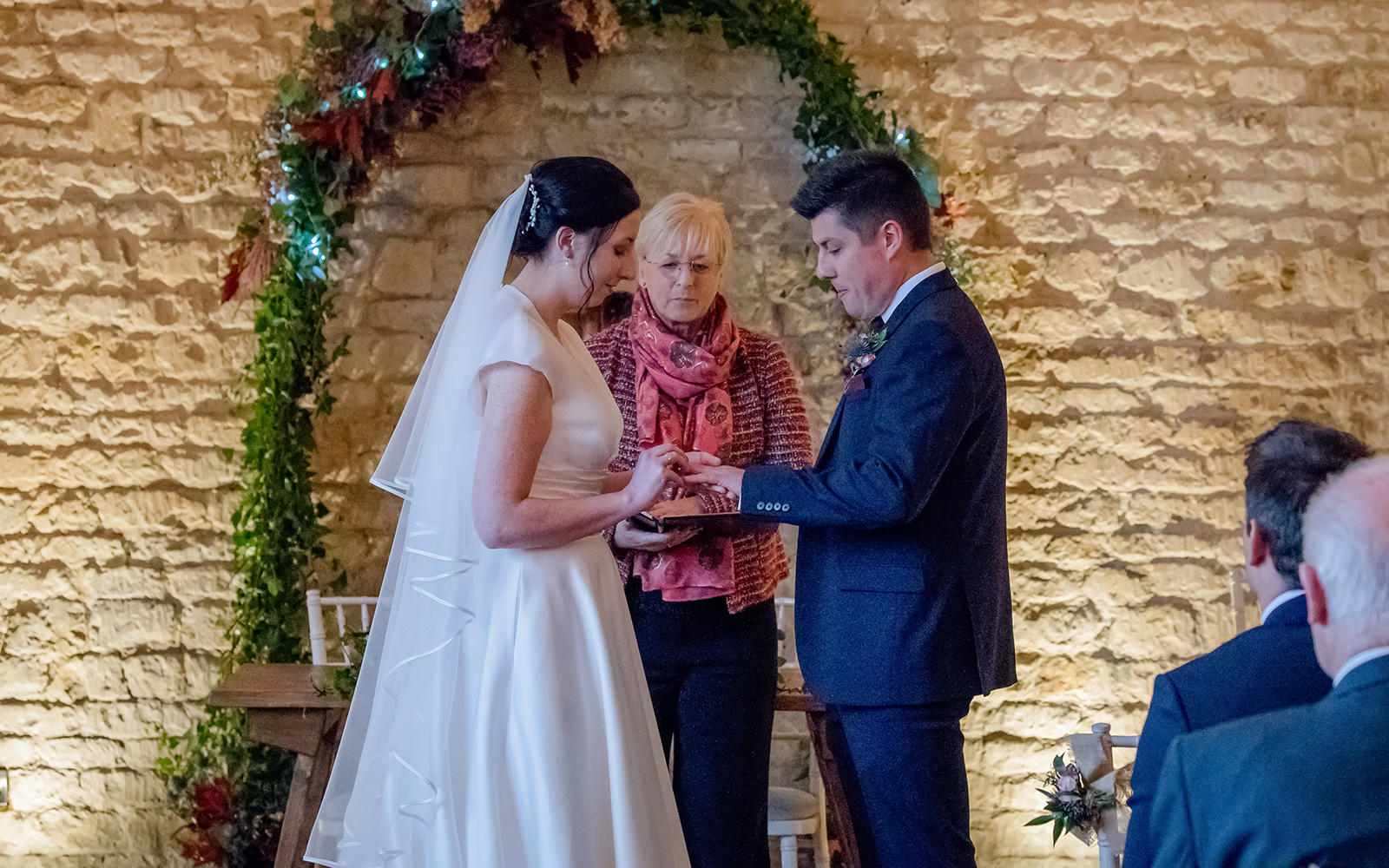 Capture Every Moment wedding photography duo from Cirencester reportage traditional photographers Lapstone Barn Chipping Campden Cotswolds venue Bride Groom exchange rings