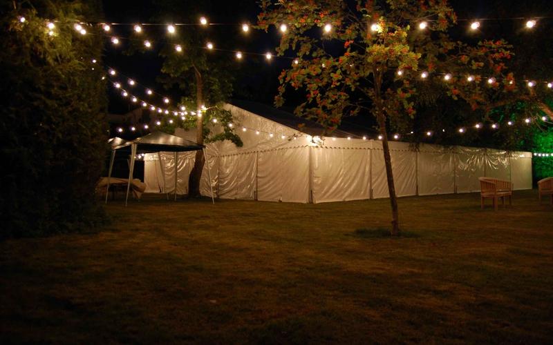 LED String Hire Whitewed approved wedding event sparkle festoon curtain fairy light hire based in Wiltshire deliver nationwide marquee exterior lighting
