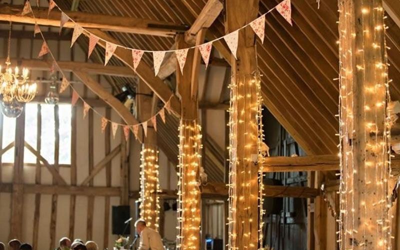 LED String Hire Whitewed approved wedding event sparkle festoon curtain fairy light hire based in Wiltshire deliver nationwide barn pillar