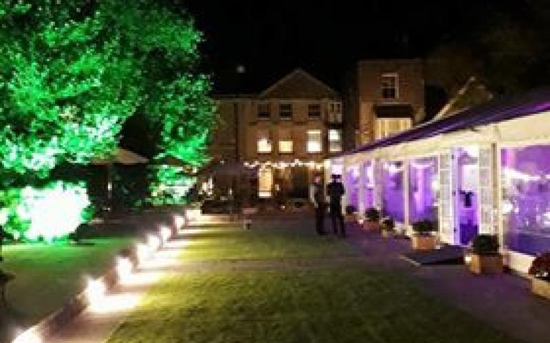 Ingleside House Gardens Cotswold Boutique Country House Pavilion Garden Marquee Whitewed Directory Approved Cirencester Cotswolds Wedding Venue Gloucestershire at night