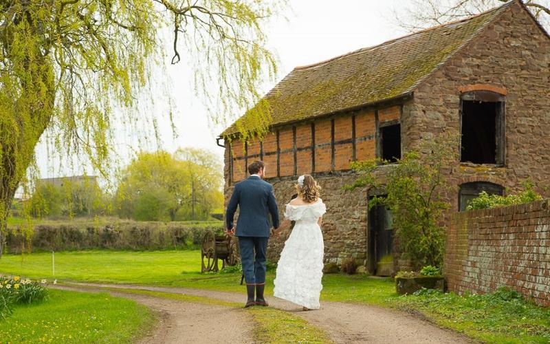 Orchard a Munsley tipi marquee wedding venue Herefordshire barn backdrop