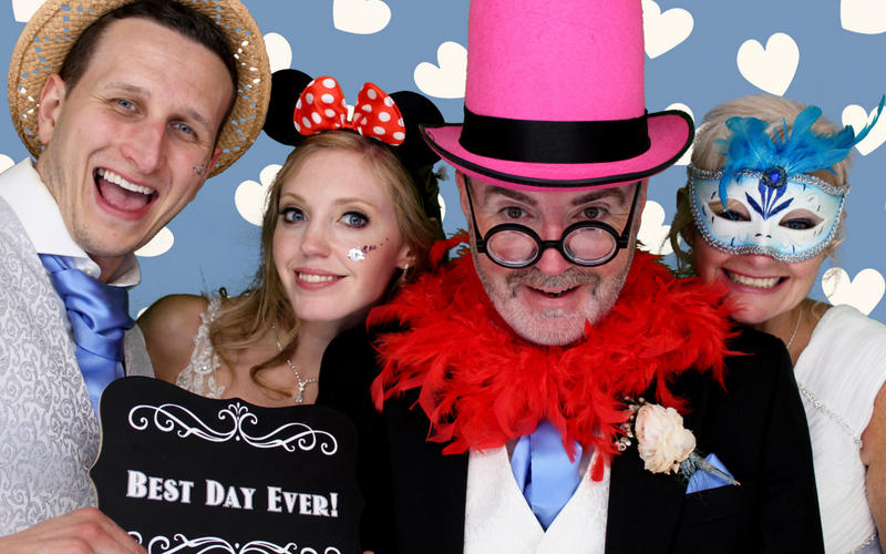 Two Bonnys enclosed wedding party fun photo booth hire Wiltshire Gloucestershire Swindon