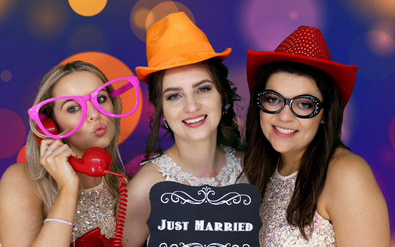 Two Bonnys enclosed wedding party fun photo booth hire Wiltshire Gloucestershire Swindon