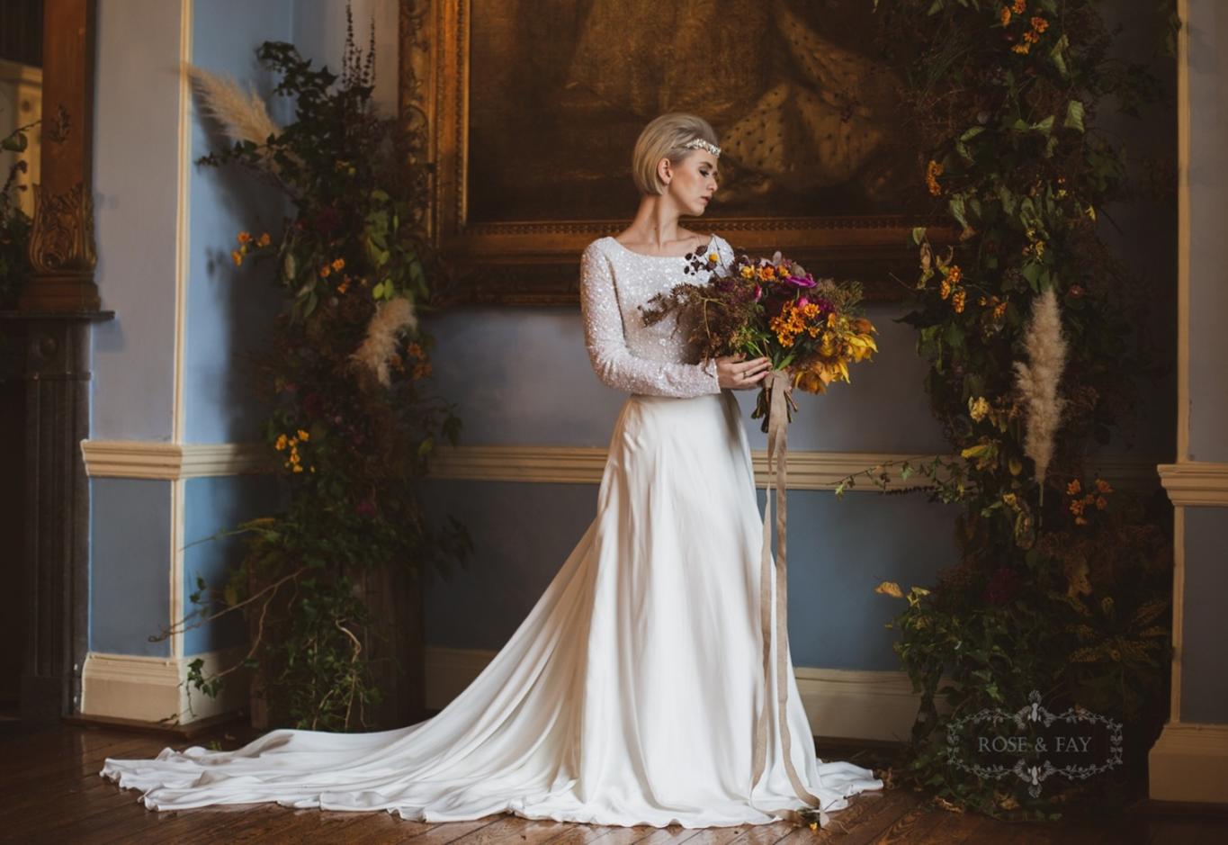 Styled Shot Avante Garde wedding venue Devizes Town Hall Whitewed Willoughby & Wolf Hibiscus & Hodge Pastel Designs classical whimsical autumnal rich grandeur