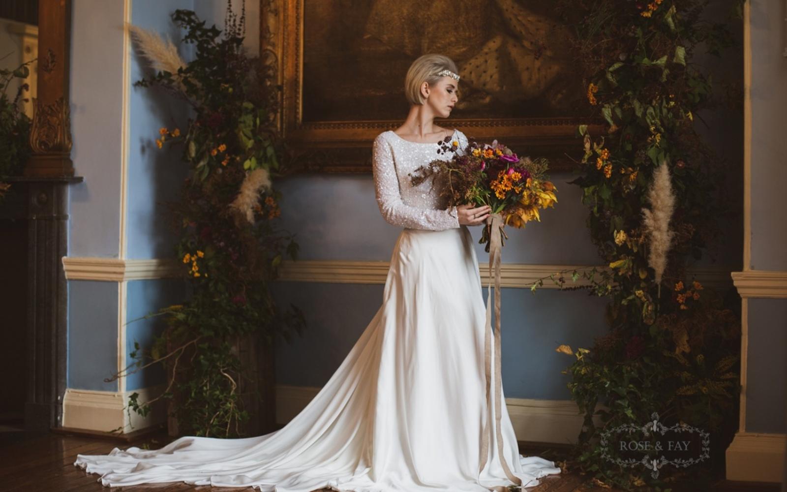 Styled Shot Avante Garde wedding venue Devizes Town Hall Whitewed Willoughby & Wolf Hibiscus & Hodge Pastel Designs classical whimsical autumnal rich grandeur