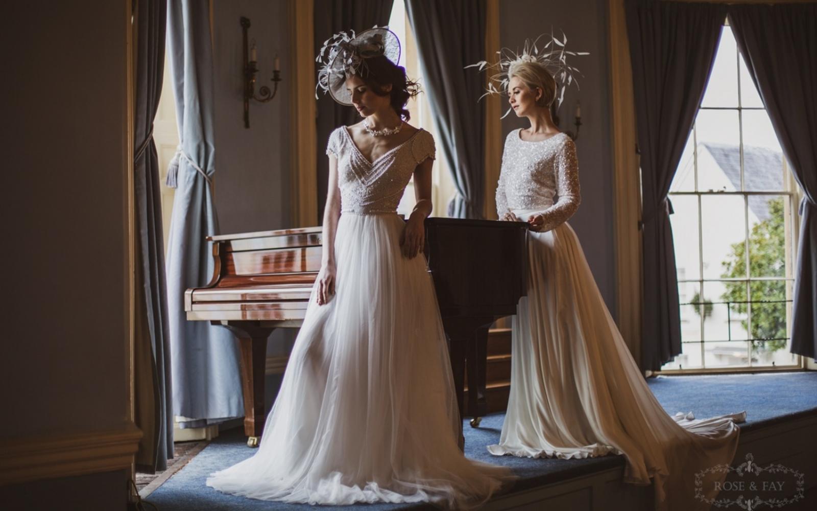 Styled Shot Avante Garde wedding venue Devizes Town Hall Whitewed Willoughby & Wolf Hibiscus & Hodge Pastel Designs classical whimsical autumnal rich grand piano