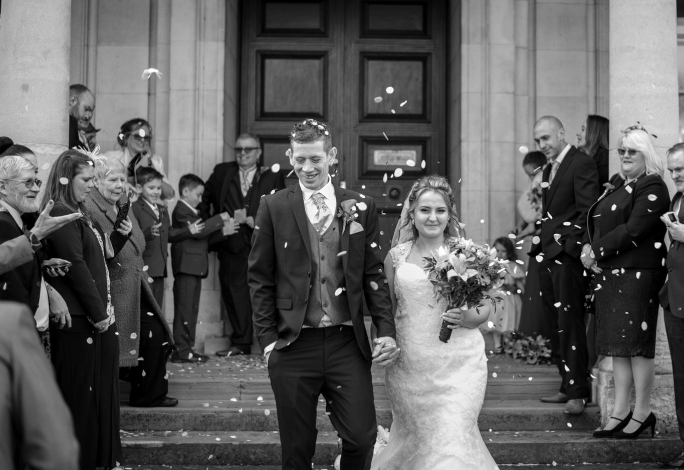 Strike A Pose Photography wedding photographer Westbury Wiltshire Limpley Stoke Hotel Bath confetti photo lilies bridal bouquet