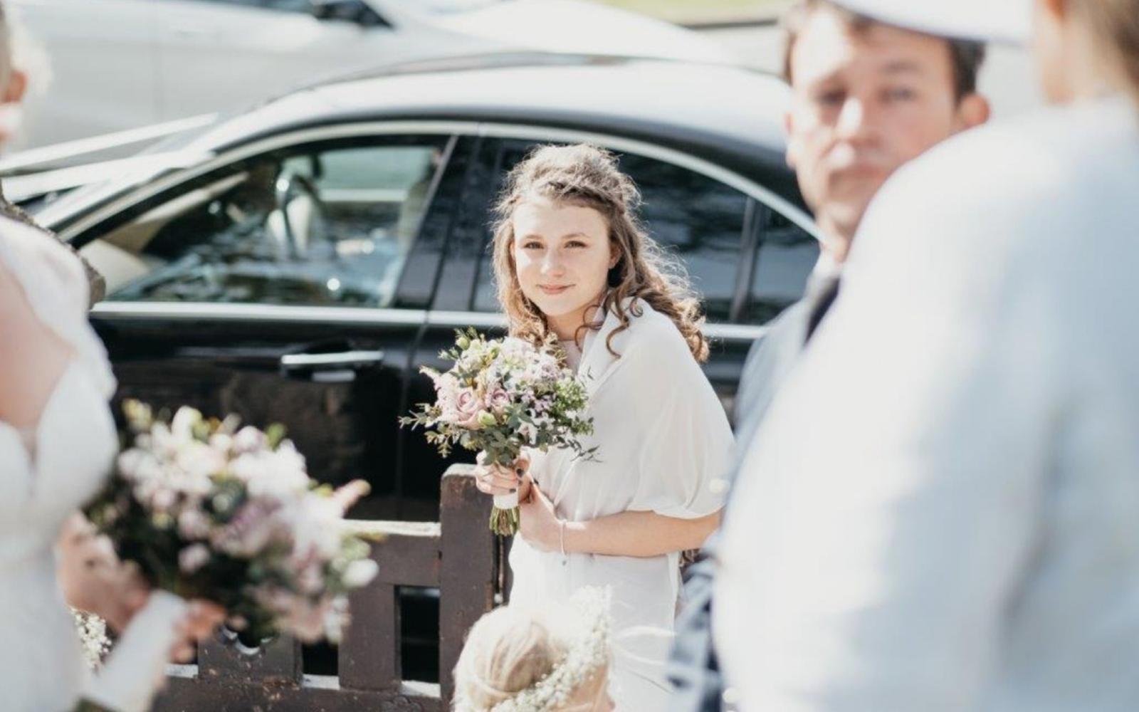 Corky and Prince Real Wedding florist and event stylist Gloucestershire Tipi venue Southrop Cotswolds bridesmaid