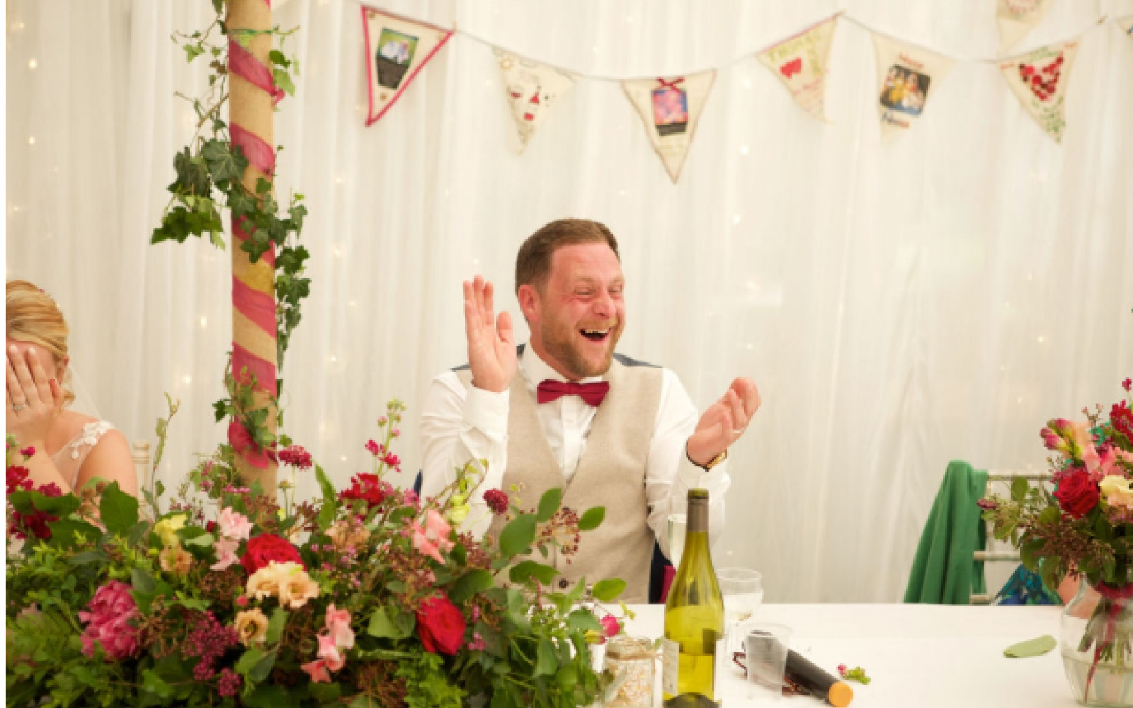 Hibiscus and Hodge Devizes Wiltshire florist Real Wedding marquee Seend Cleeve wedding speeches