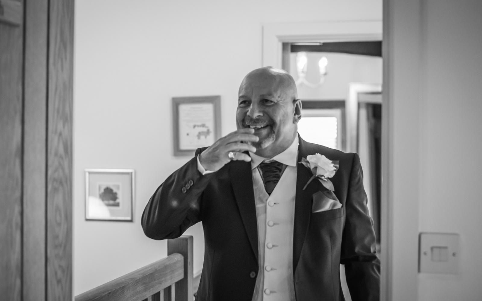 Real Wedding Strike A Pose Photography Wiltshire wedding photographer Kingscote Barn Tetbury Gloucestershire father of the bride daughter in bridal gown
