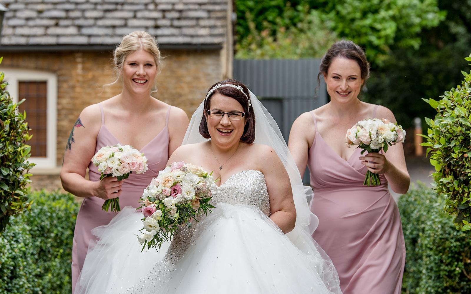 Capture Every Moment Real Wedding Photography Photographer duo Cirencester Hare and Hound Tetbury blush pink bridesmaid dresses