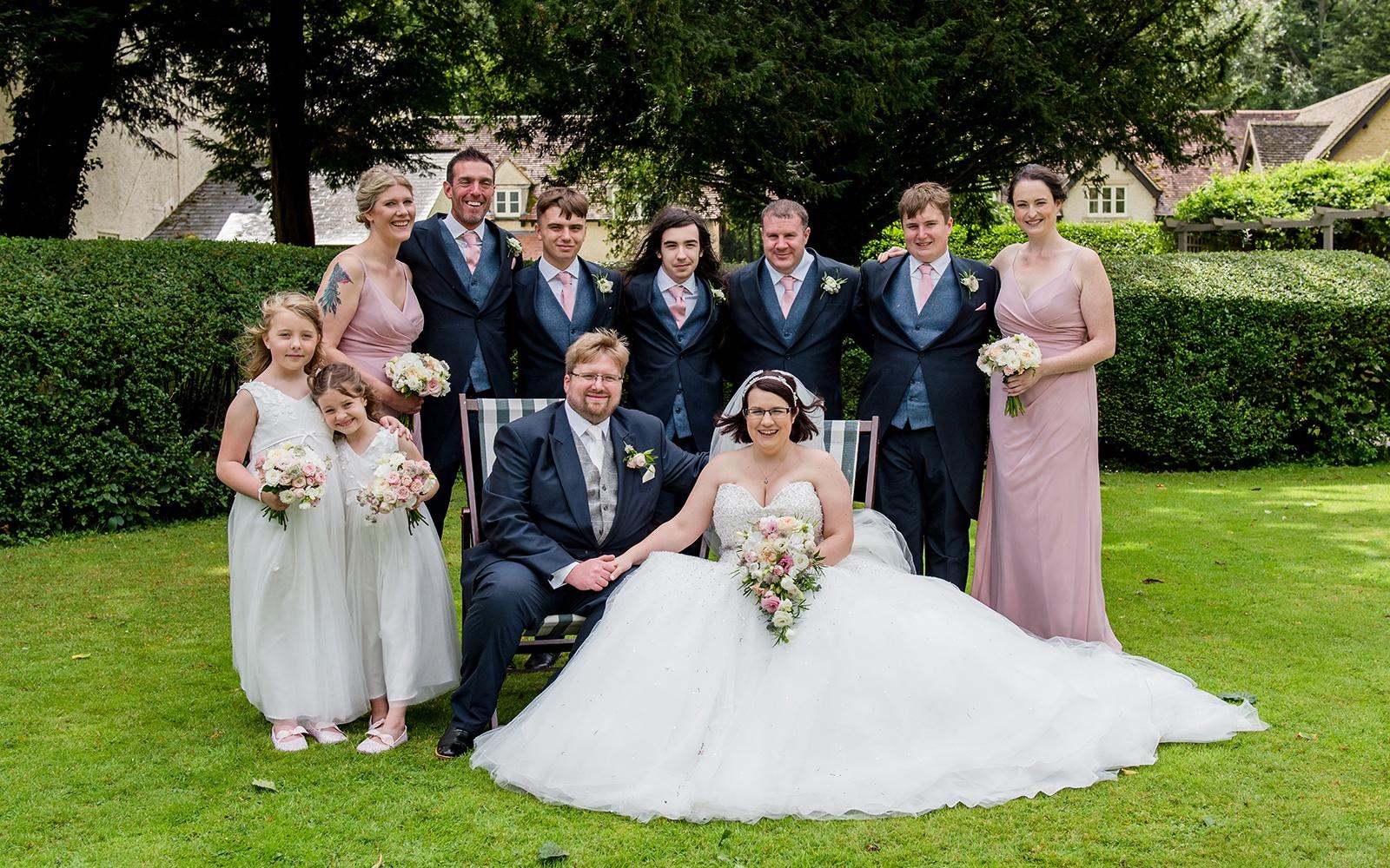 Capture Every Moment Real Wedding Photography Photographer duo Cirencester Hare and Hound Tetbury group photograph 