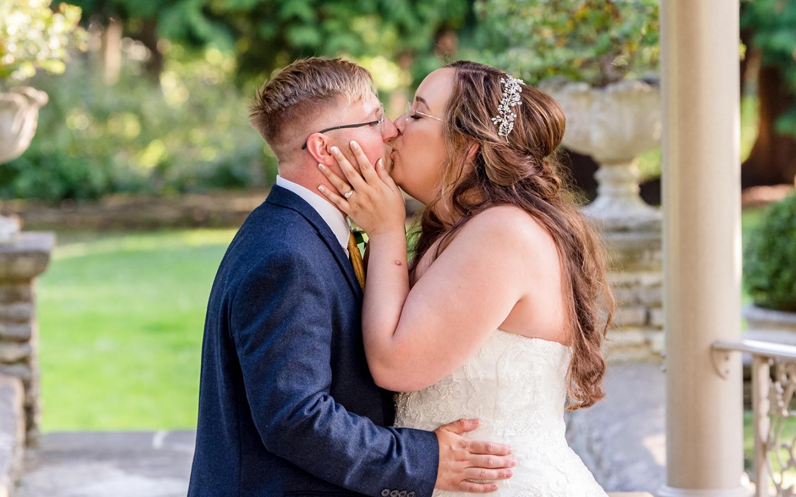 Capture Every Moment Real Wedding Cirencester photography Eastington Park Stonehouse navy grooms suit mustard tie bridal hair piece