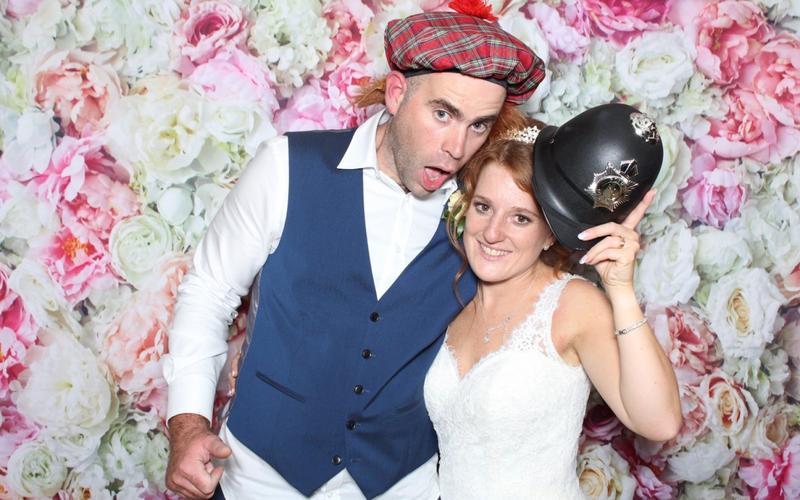 SmileyBooths Cotswolds Whitewed Directory approved wedding party premium open photo booth  flower wall back drop green screen props high quality photos GIFs and boomerangs Redditch Worcestershire bride groom