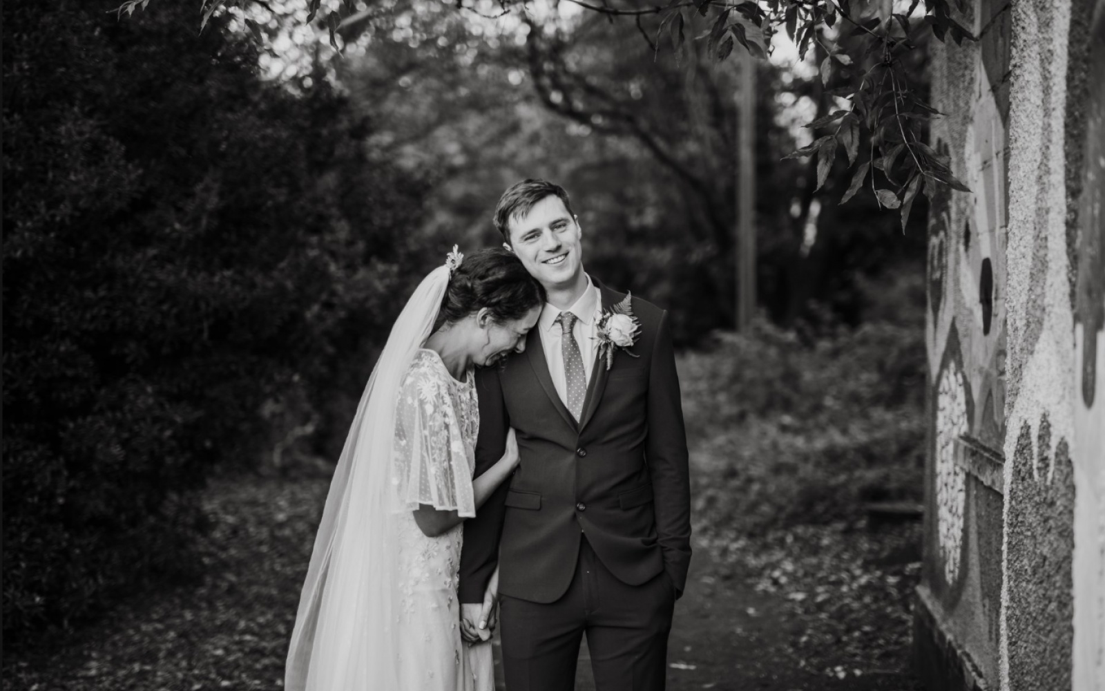 Real Wedding on The Whitewed Directory by Hibiscus & Hodge Flowers Devizes wild florals bride and groom