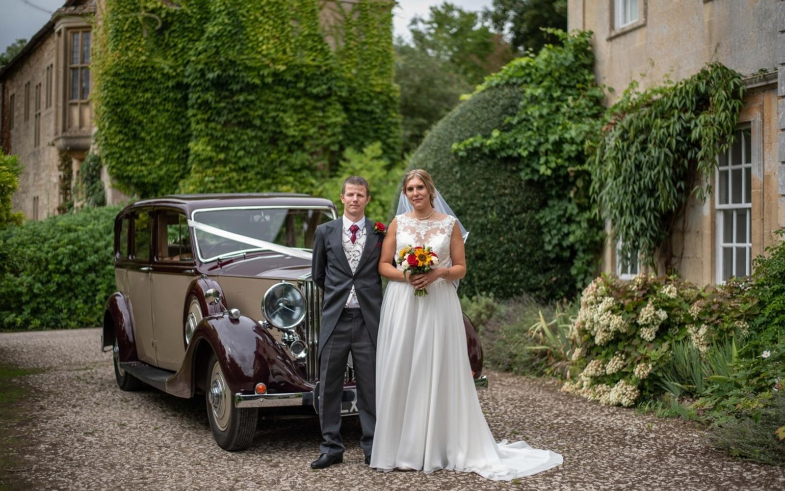 Strike A Pose Photography Real Wedding Photography Wiltshire The Farmhouse Inn in Southwick vintage car