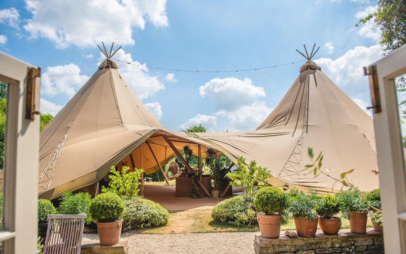 Buffalo Tipi Whitewed vetted Nordic Scandinavian tipi tepee hire wedding party event Corsham Bath Wiltshire garden