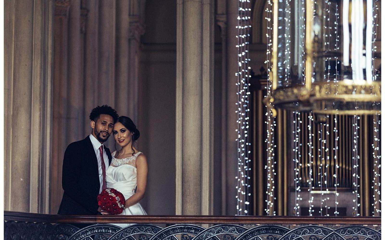 Photography by Sally-Anne Asian inspired styled shoot wedding photographer Malmesbury Grittleton House Wiltshire bride and groom balcony 