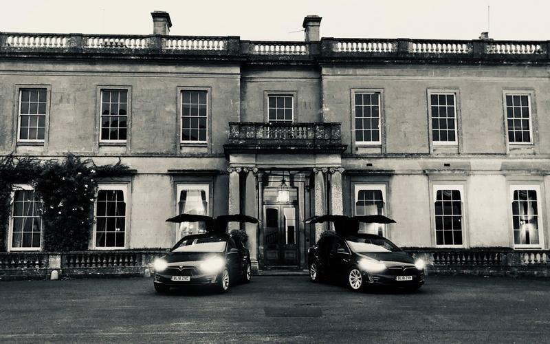 Executive E Cars Whitewed approved transport electric Tesla weddings private hire special events Corsham Wiltshire Falcon Wing Doors