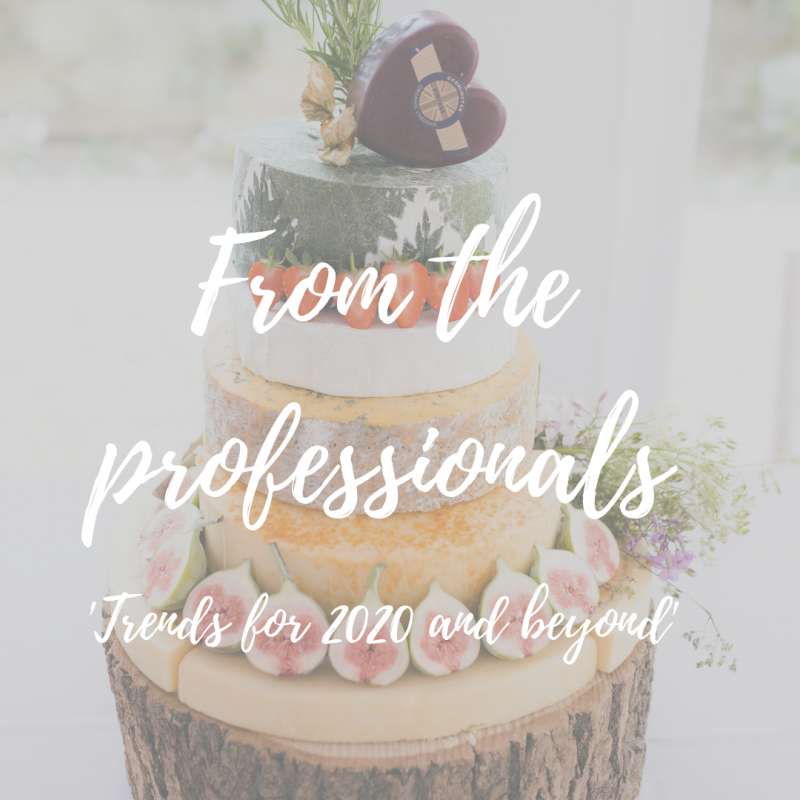 The Whitewed Directory from the professionals blog wedding trends for 2020 and beyond cake bridal gown food flowers Bella Cakes by Sharon Swindon Hibiscus & Hodge Flowers Devizes My Eden Cotswolds Hey Pesto Catering Gloucestershire stacked cheese wedding cake