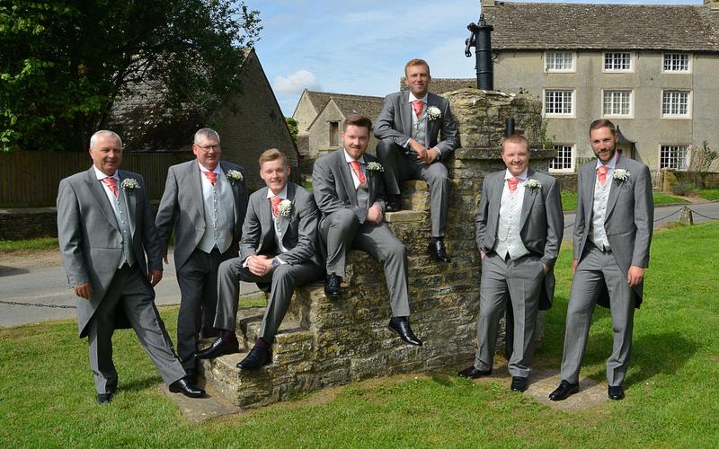 Garry Andrew Suit Hire Formal Menswear Whitewed Directory Approved Swindon Wiltshire Groomsmen pink cravat