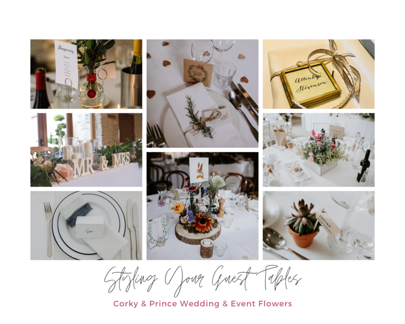 Styling your wedding breakfast guest tables Corky & Prince advice