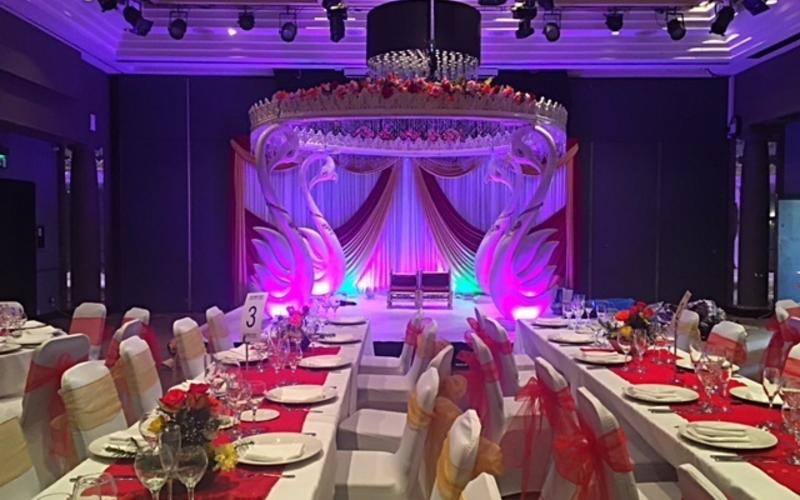 Village Hotel Swindon Whitewed Directory approved modern contemporary wedding ceremony reception venue 200 guests bedrooms spa pub restaurant Wiltshire Indian celebration mandap