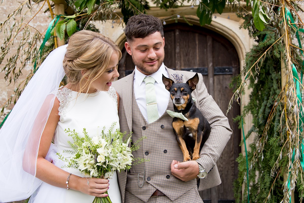 Wedding blog bamboozled by photography styles photographers help family dog at ceremony