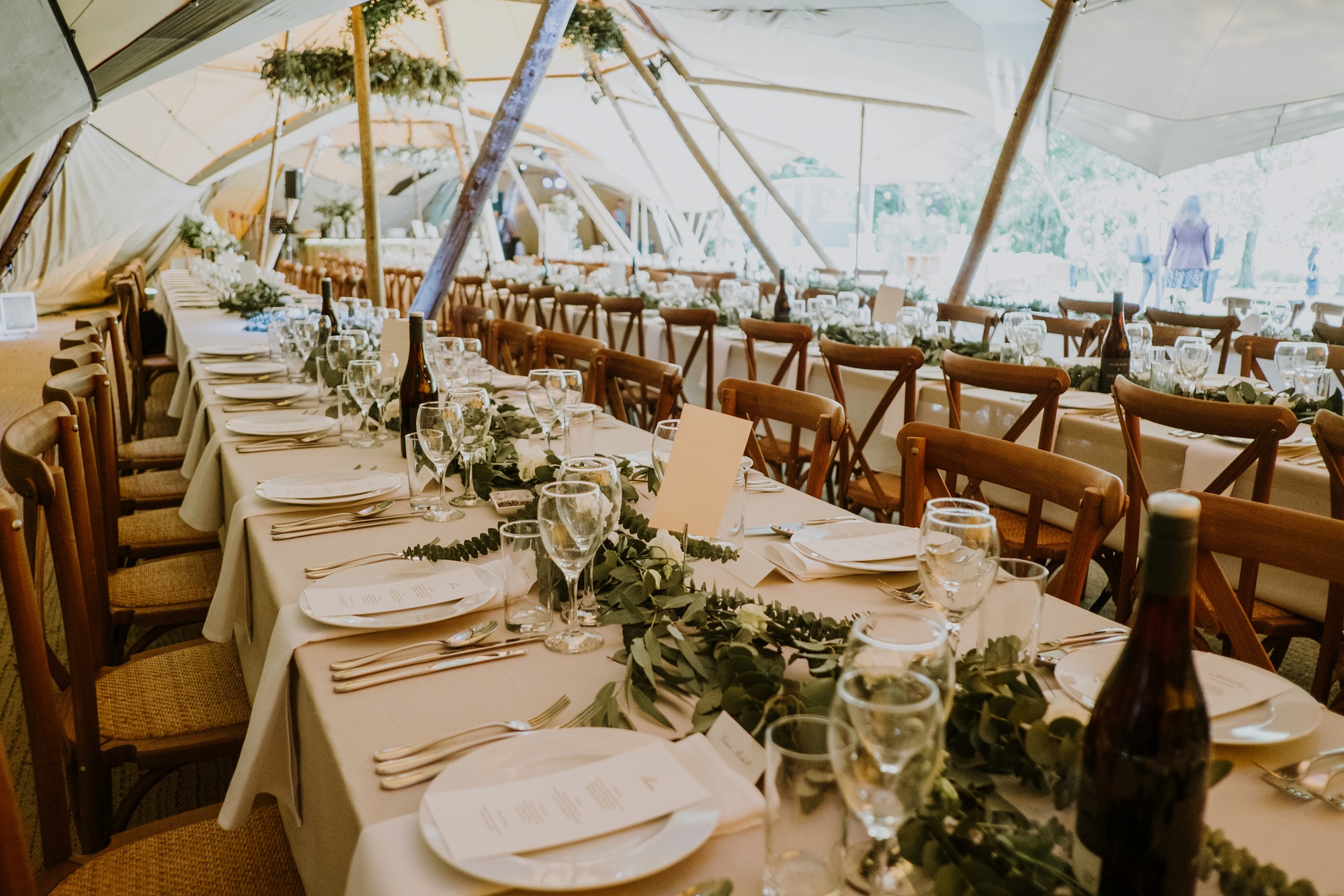 Whitewed Directory dilemma blog Why use a wedding planner Natalie Lovett Love to Plan Ltd Swindon Wiltshire tipi set up wedding breakfast natural wood foliage 